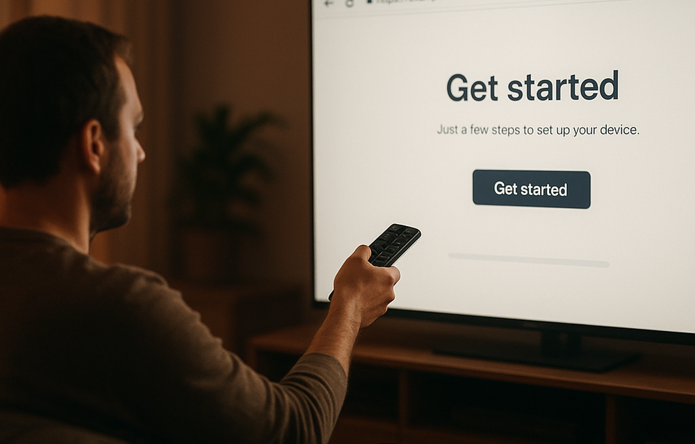 Entering your personal LexiVue link on a TV
